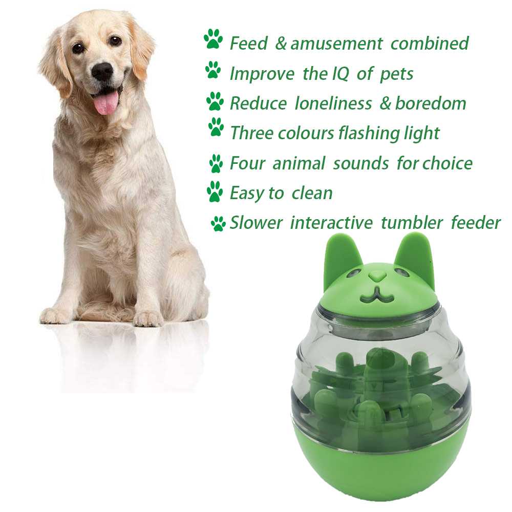 Amazon Top Seller Food Dispensing Ball Cat Toy Interactive Pet Slow Feeding IQ Treat Dispenser Ball Tumbler Dog Toy