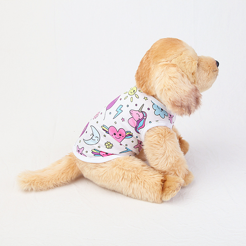 Amazon Top Seller Pet Clothes Summer Cool Dog Vest Thin Print Breathable Teddy Skirt Keeping Cool Pet Vest Supplies