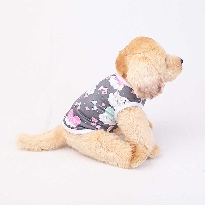 Amazon Top Seller Pet Clothes Summer Cool Dog Vest Thin Print Breathable Teddy Skirt Keeping Cool Pet Vest Supplies