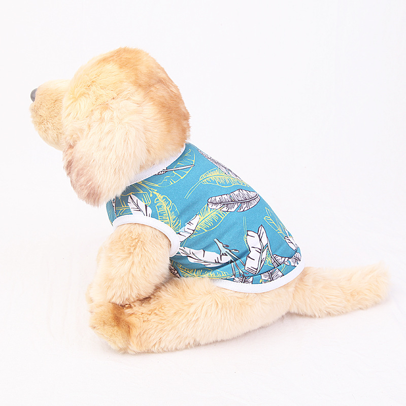 Amazon Top Seller Pet Clothes Summer Cool Dog Vest Thin Print Breathable Teddy Skirt Keeping Cool Pet Vest Supplies