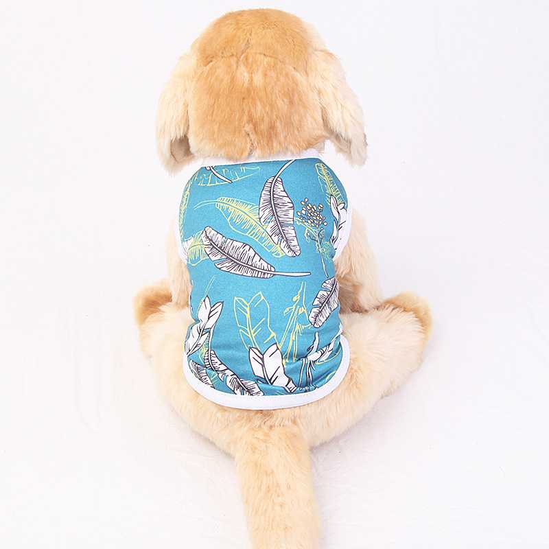 Amazon Top Seller Pet Clothes Summer Cool Dog Vest Thin Print Breathable Teddy Skirt Keeping Cool Pet Vest Supplies