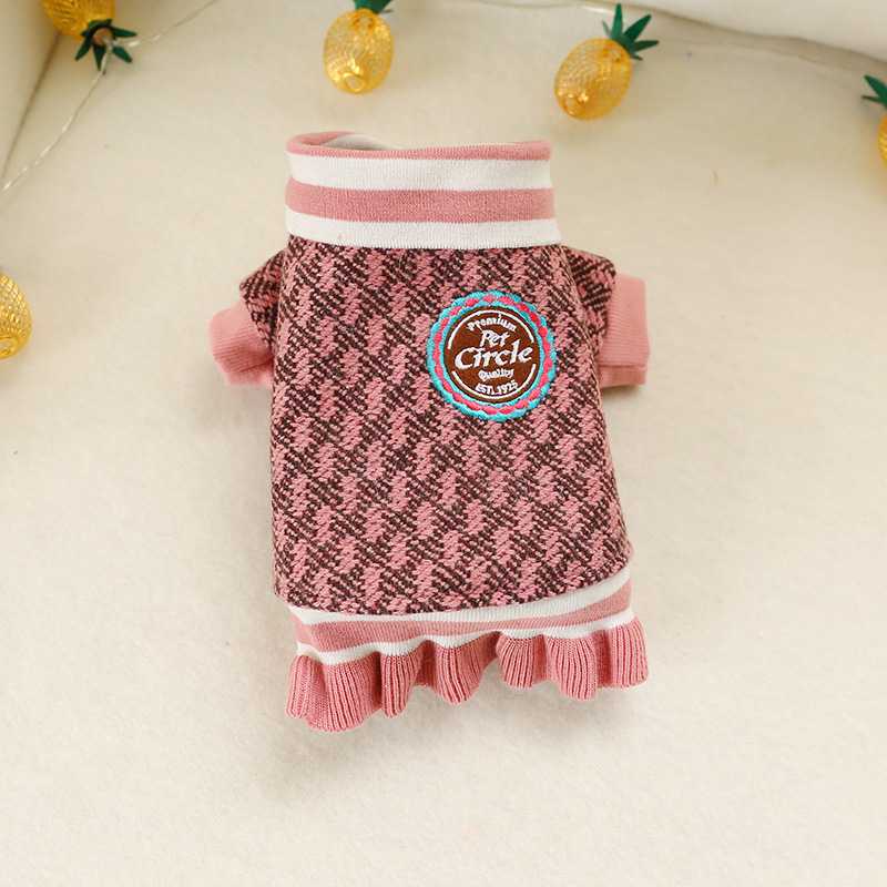 Assorted Colors Pattern Polyester Cotton Material Winter Dog Skirt Clothes