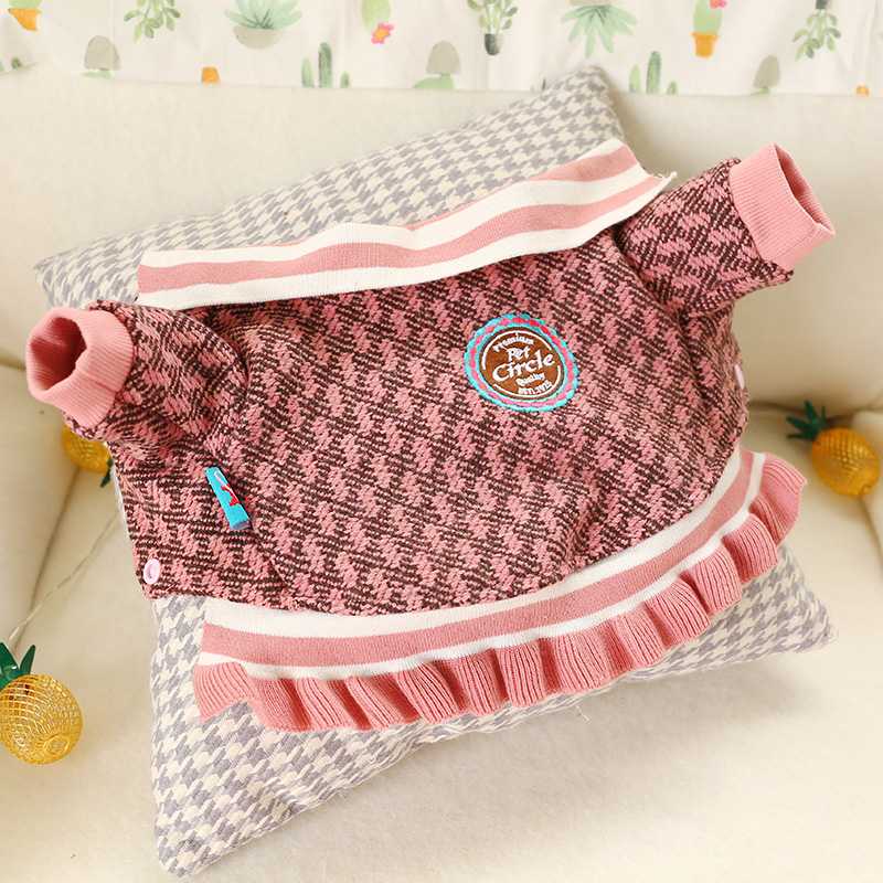 Assorted Colors Pattern Polyester Cotton Material Winter Dog Skirt Clothes