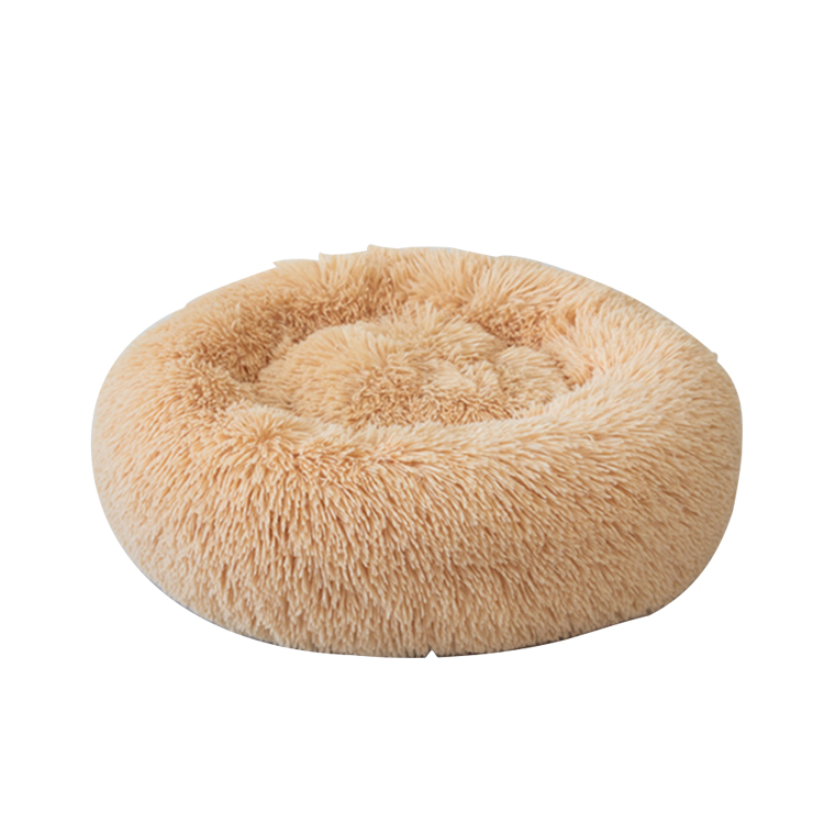 Best Cat Dog Sleep Donut Bed Indoor Sleeping Pet Soft Bed Plush Cotton Calming Pet Bed
