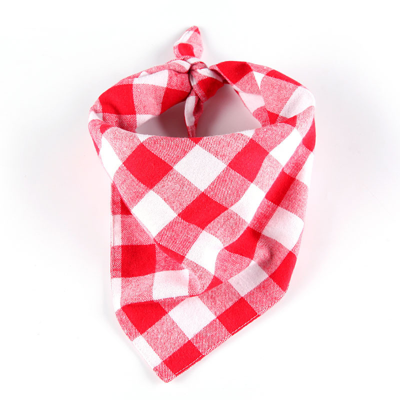 Big Dog Bandana Pet Grooming Accessories Square Triangle Dog Bandana Scarf Plaid Pet Neck Collar Pet Triangle Scarf Fabric