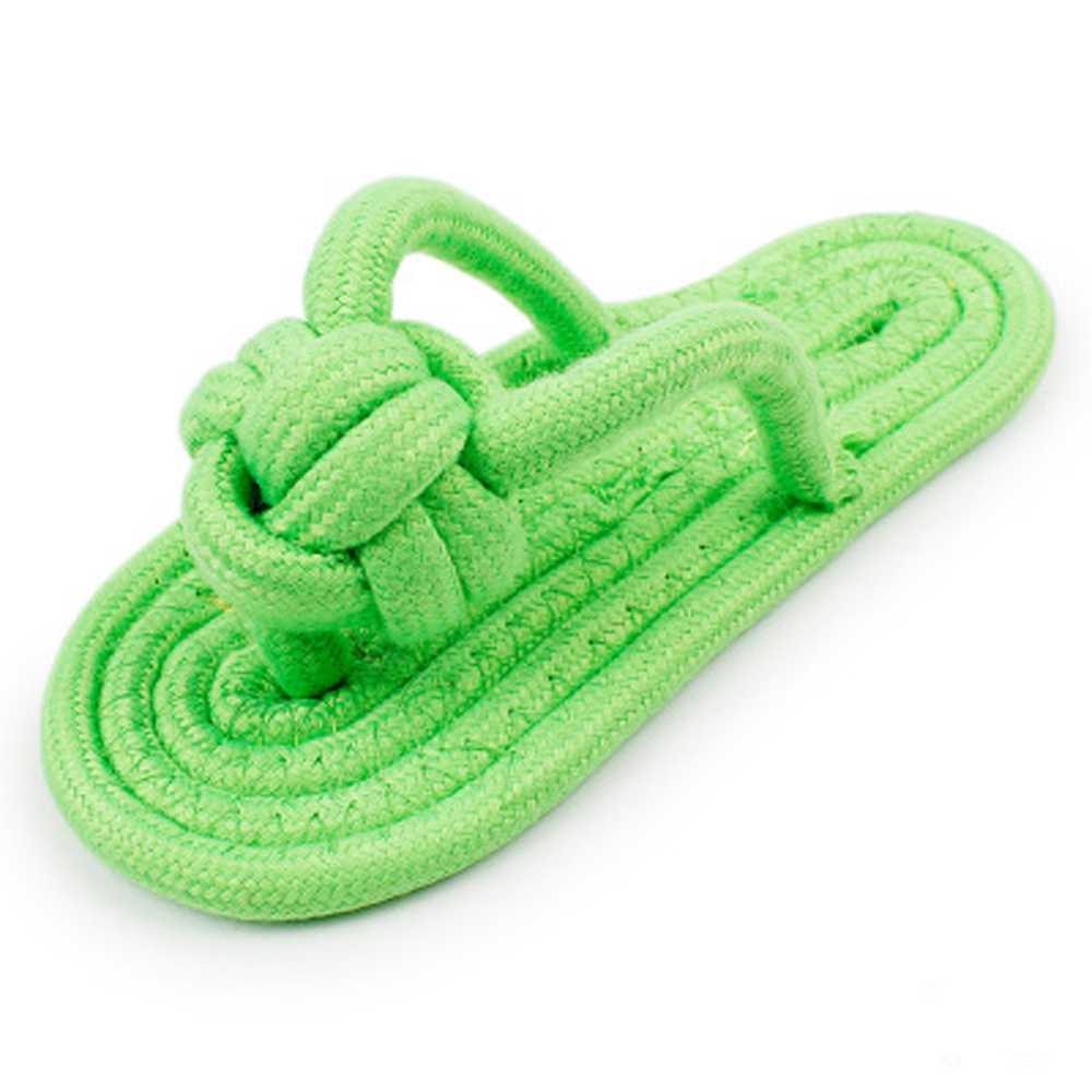 Bite Resistant Candy Colored Cotton Rope Woven Slippers Pet Toy