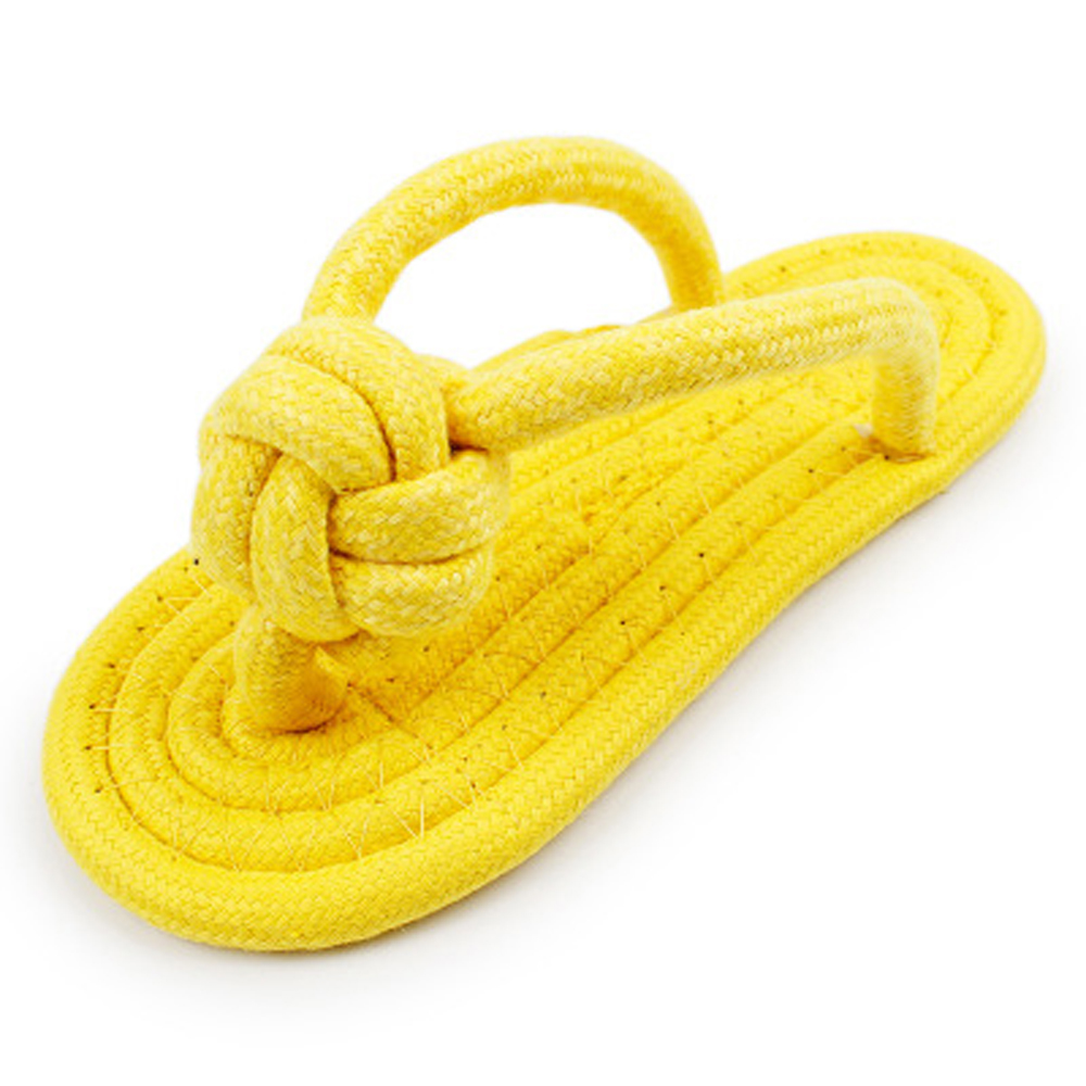 Bite Resistant Candy Colored Cotton Rope Woven Slippers Pet Toy
