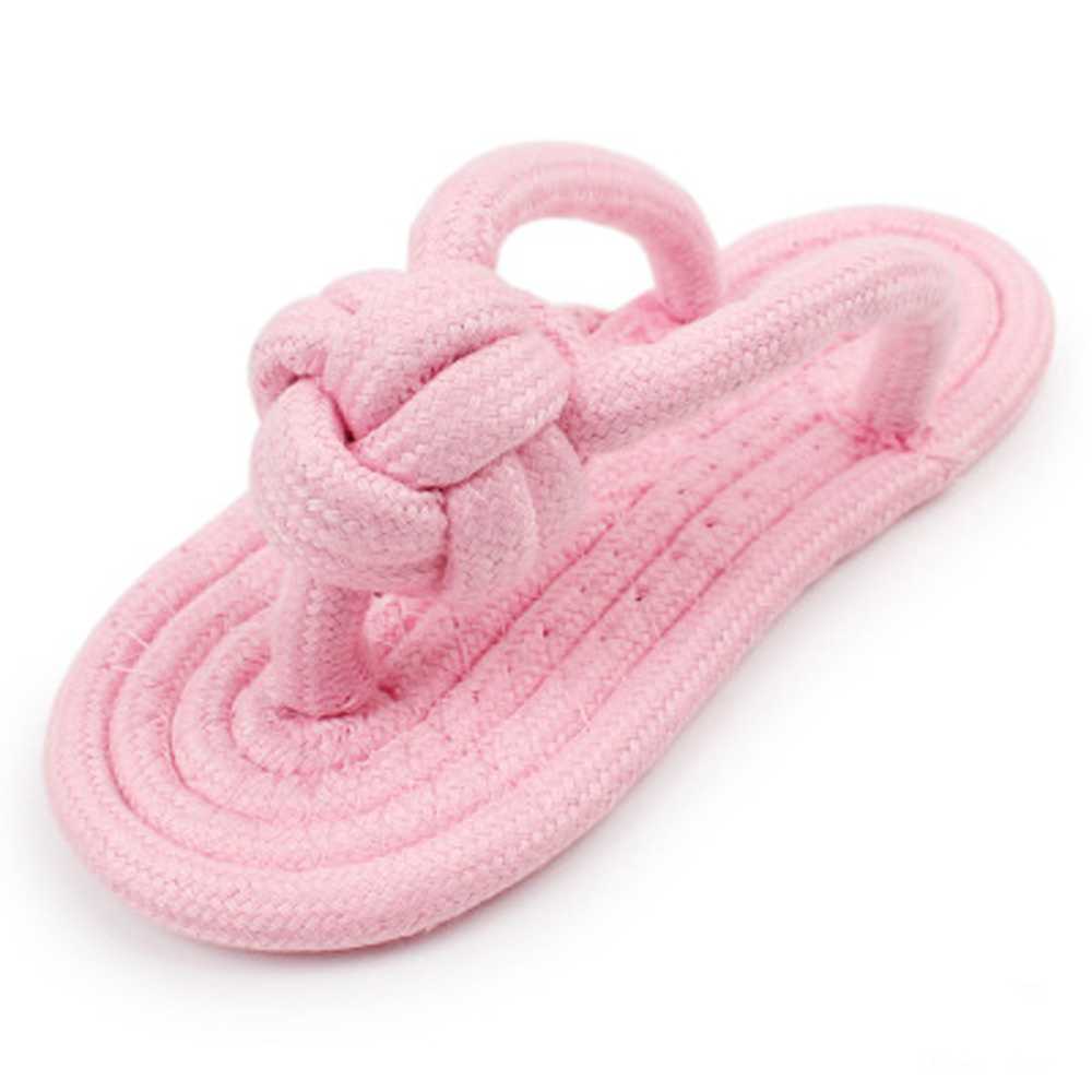 Bite Resistant Candy Colored Cotton Rope Woven Slippers Pet Toy