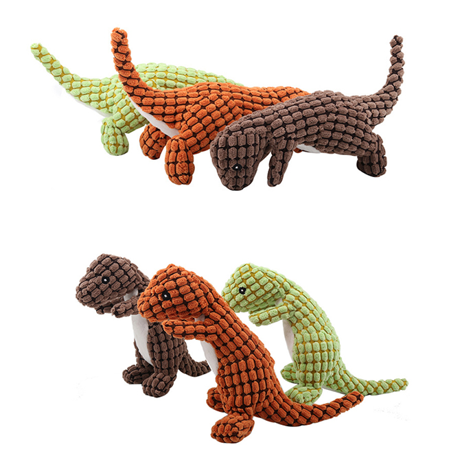 Biting Molar Plush Dinosaur Squeaky Pet Toy Interactive Toys Dogs