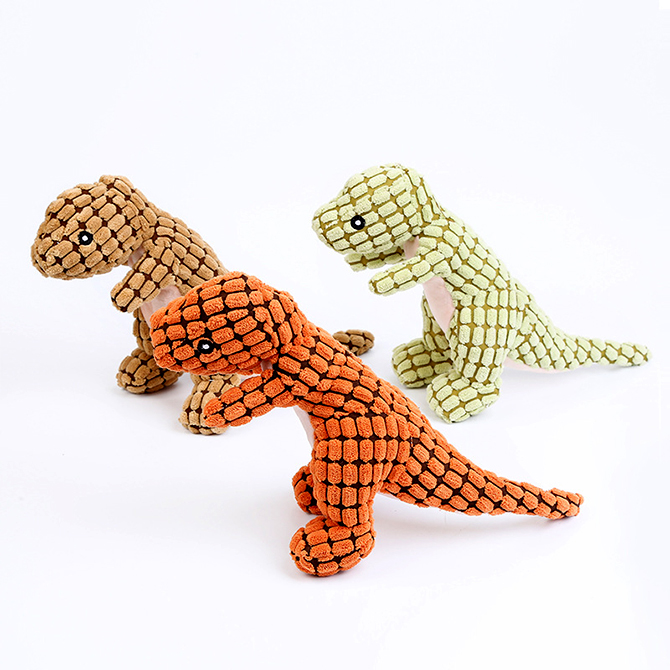 Biting Molar Plush Dinosaur Squeaky Pet Toy Interactive Toys Dogs