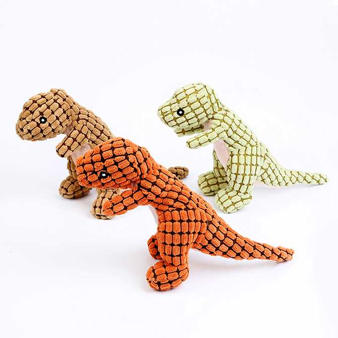 Biting Molar Plush Dinosaur Squeaky Pet Toy Interactive Toys Dogs