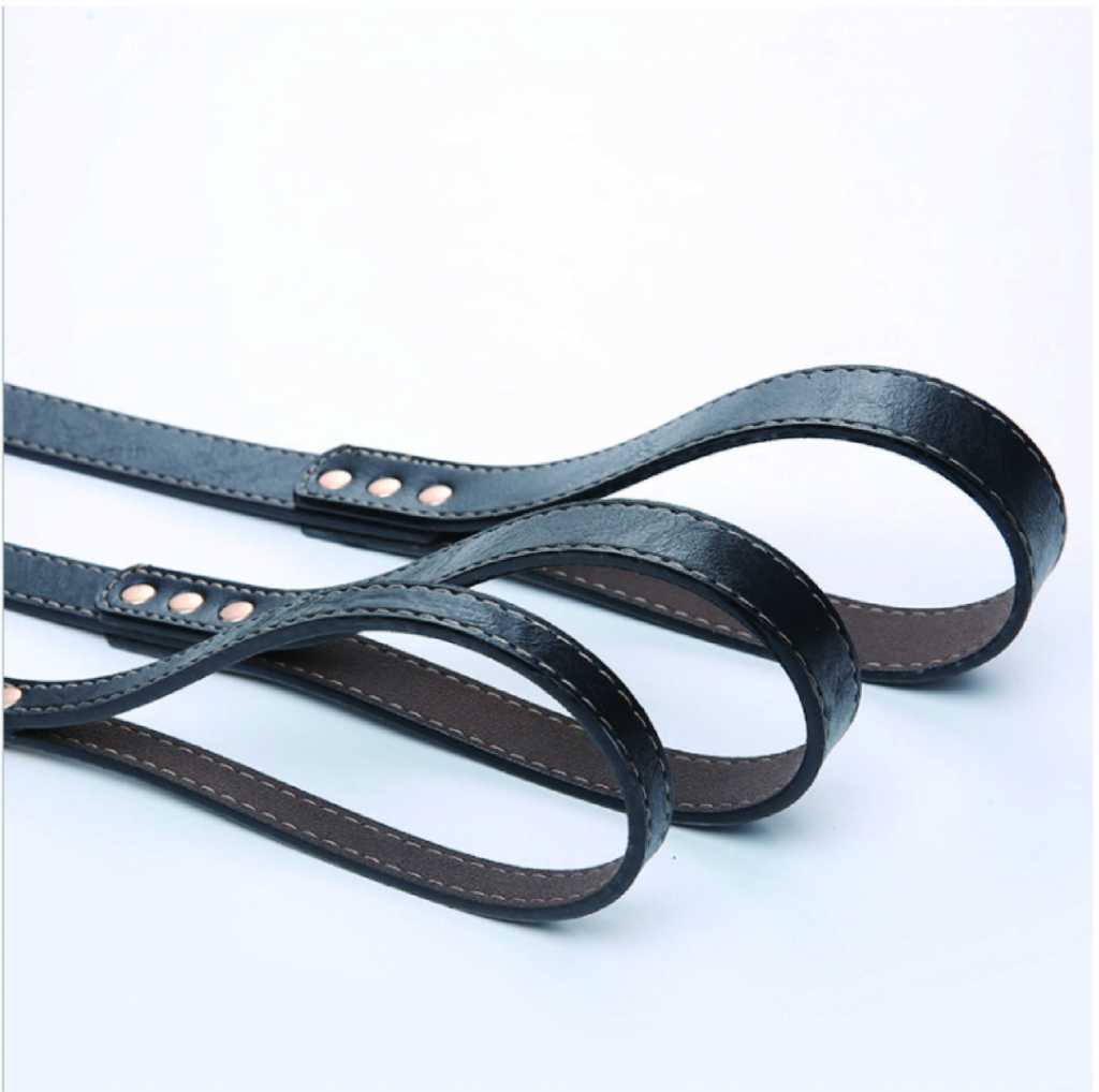 Black Color Durable Pu Leather Pet Dog Leash 13130cm