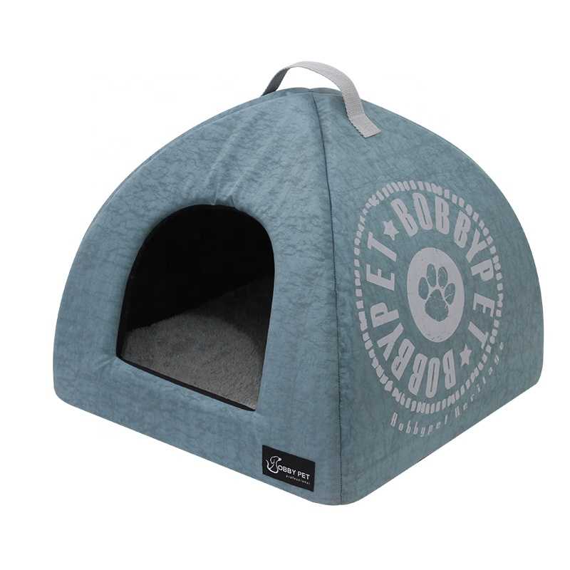 Bobbypet Outdoor Printing Yellow Dog House Warm Puppy Water Resistant Cat Dog Igloo Beds Travel