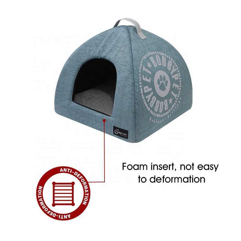 Bobbypet Outdoor Printing Yellow Dog House Warm Puppy Water Resistant Cat Dog Igloo Beds Travel