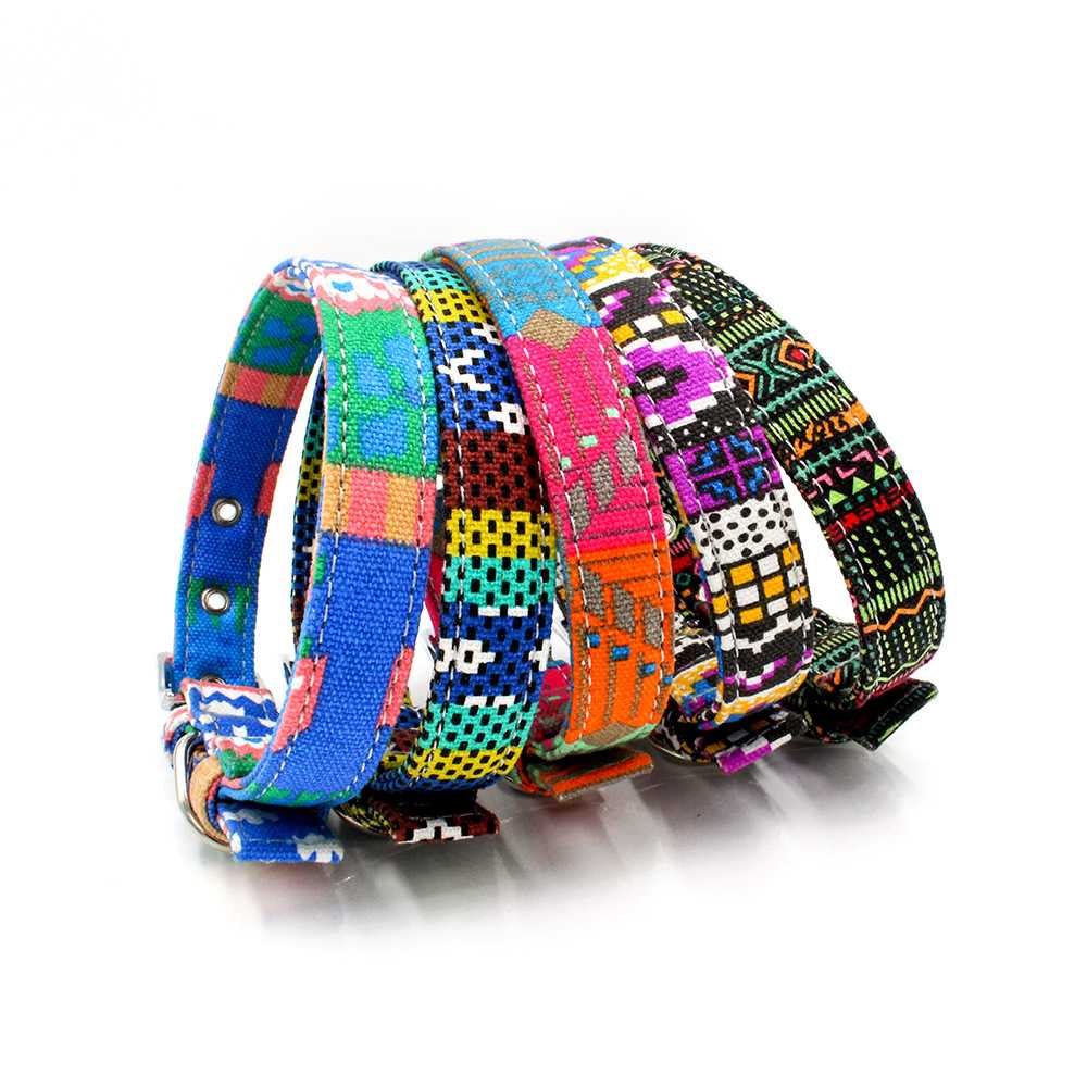 Bohemian Pet Collar Reflective Pet Collar Polyester Cotton Soft Safe Pet Dog Collar