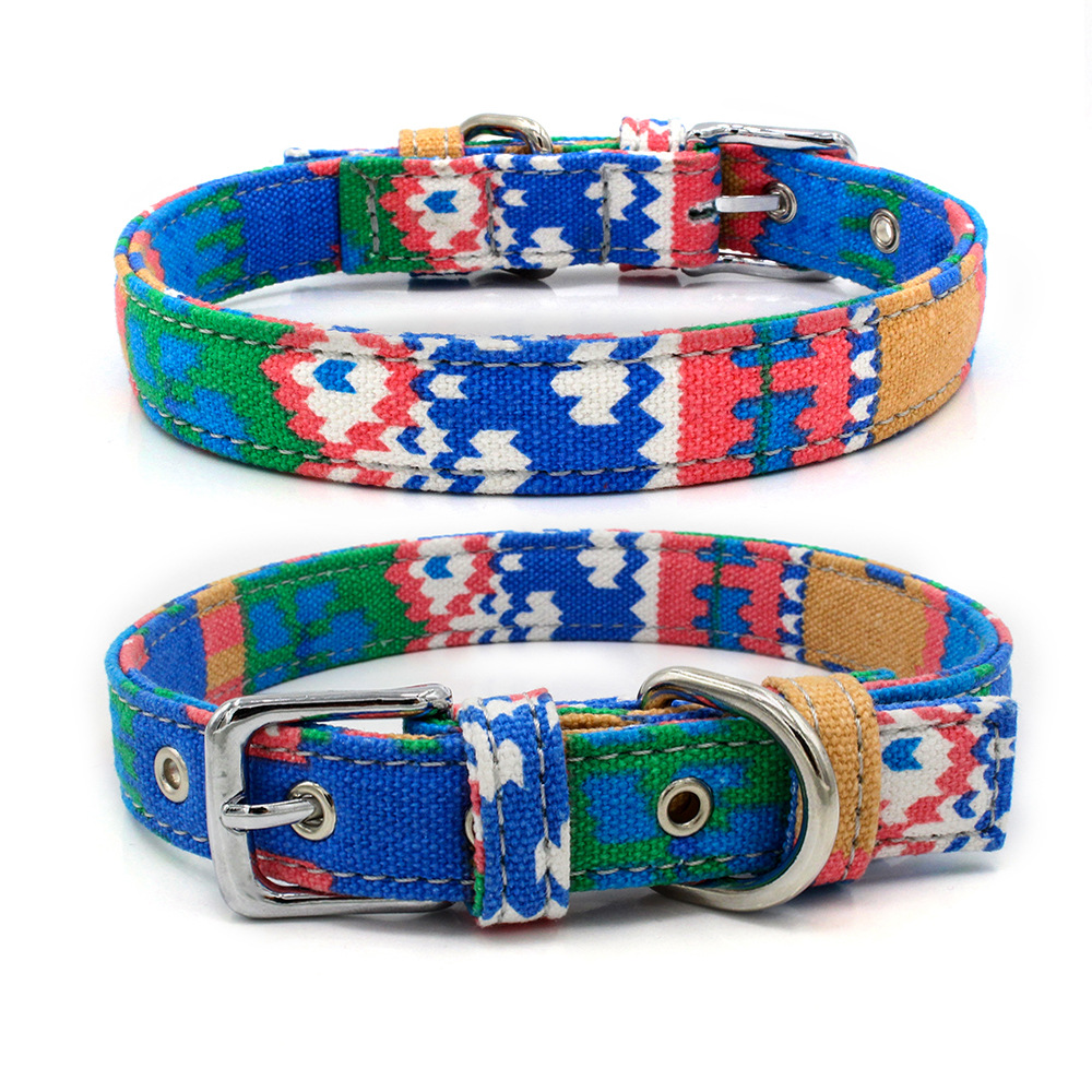 Bohemian Pet Collar Reflective Pet Collar Polyester Cotton Soft Safe Pet Dog Collar