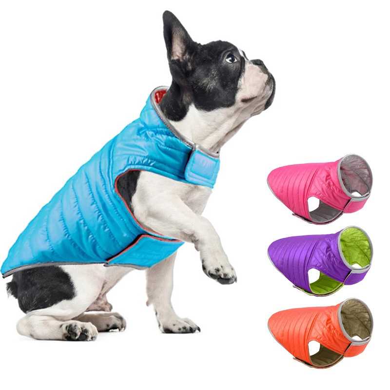 Both Sides Can Wear Pet Dog Clothes Waterproof Winter Warm Coat Reversible Down Jacket Small Medium Dogs Pet Puppy Clothing