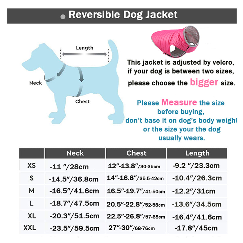 Both Sides Can Wear Pet Dog Clothes Waterproof Winter Warm Coat Reversible Down Jacket Small Medium Dogs Pet Puppy Clothing