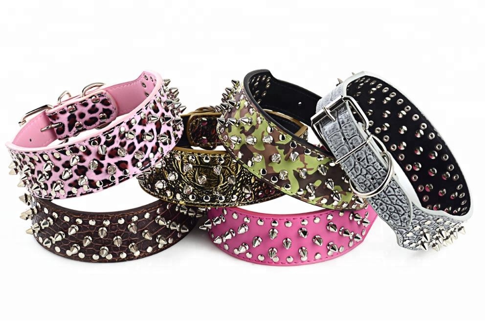 Bowknot Dog Cat Collar Necklace Rivet Scarf Leather Neck Strap Pet Supplies