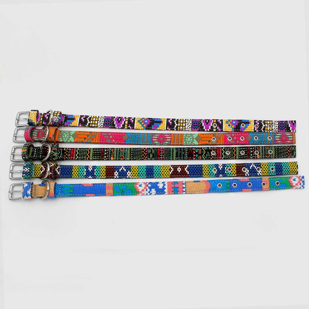 Buckle Pet Collar Printed Dog Collar Engraved Metal Doublelayer Fabric Dogs COLLARS Walk Dog Accept Customized Logo