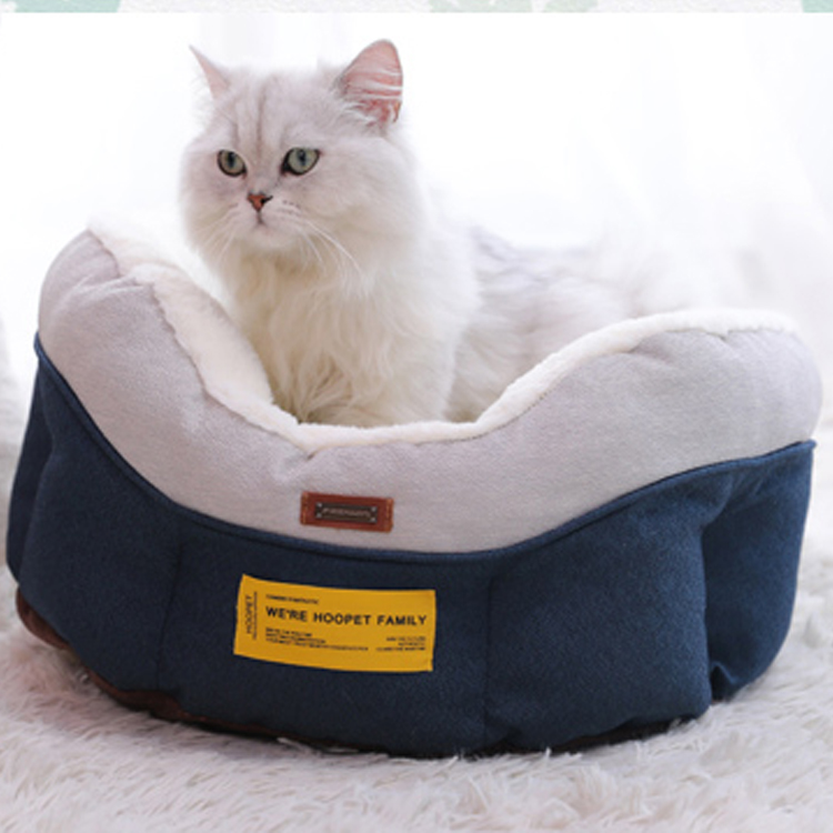 Cat Bed House Round Long Plush Super Soft Pet Dog Bed Winter Warm Sleeping Bag Puppy Dogs Nest Products Cat Mat