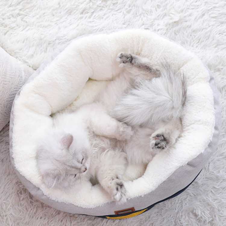 Cat Bed House Round Long Plush Super Soft Pet Dog Bed Winter Warm Sleeping Bag Puppy Dogs Nest Products Cat Mat