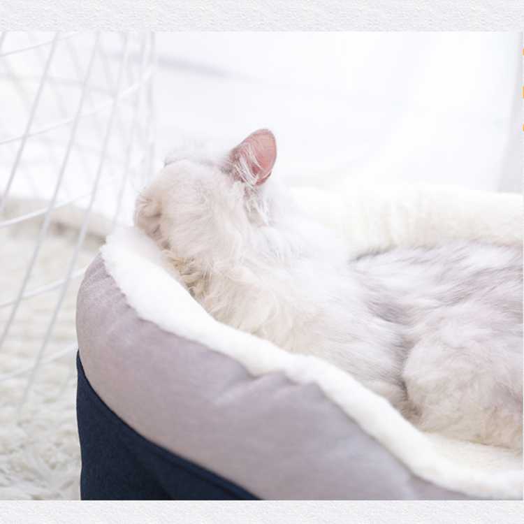 Cat Bed House Round Long Plush Super Soft Pet Dog Bed Winter Warm Sleeping Bag Puppy Dogs Nest Products Cat Mat