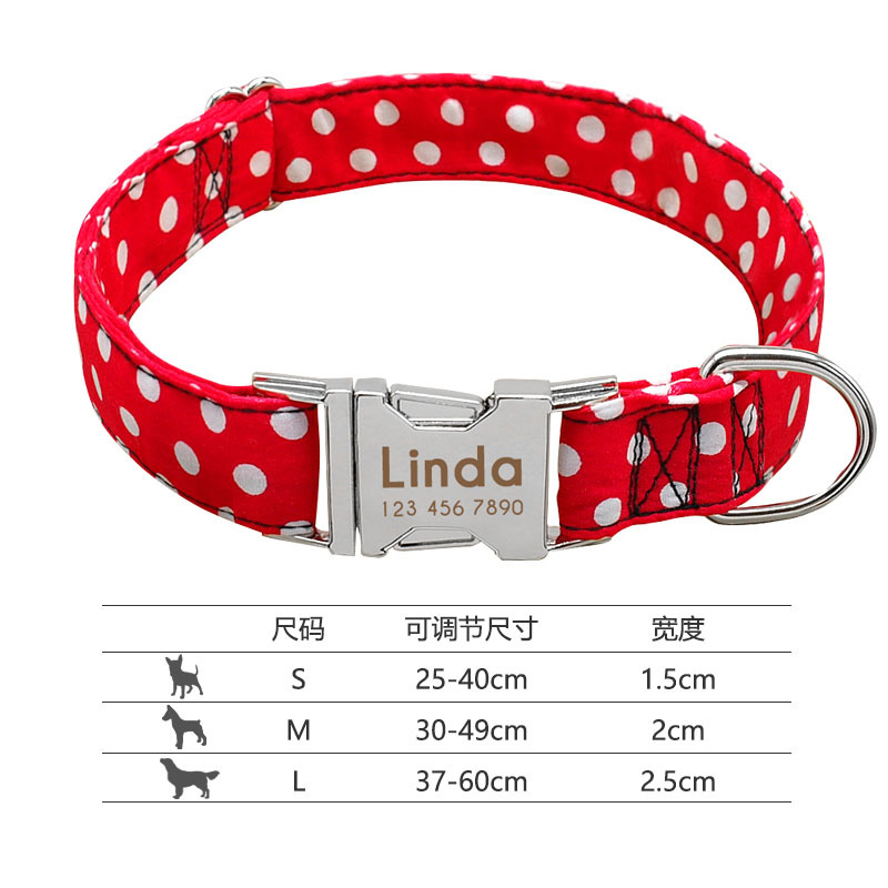 Cat Dog Collar Collar Engraving Antilost Tag Bells Adjustable Pet Collar