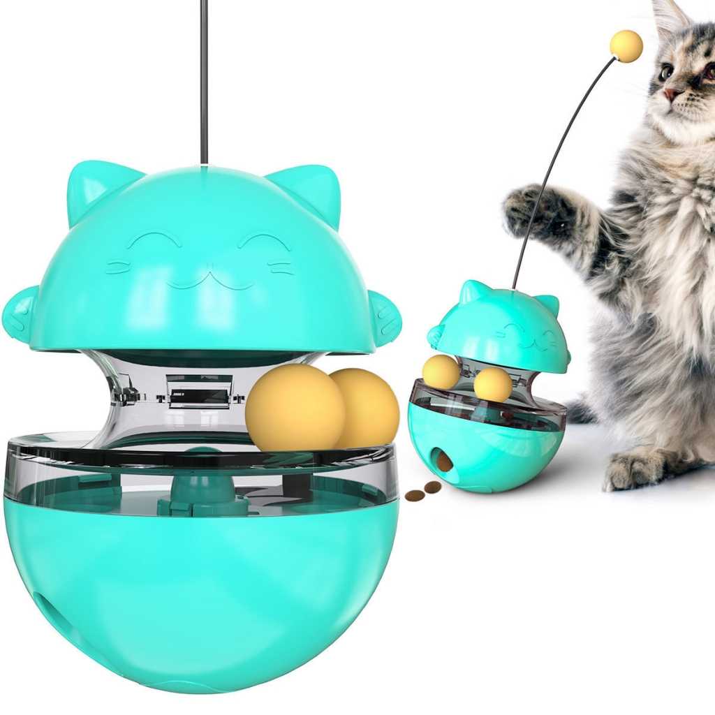 Cat Toy Tumbler Turntable Adjustable Leakage Hole Cat Leaky Toys Ecofriendly Stocked