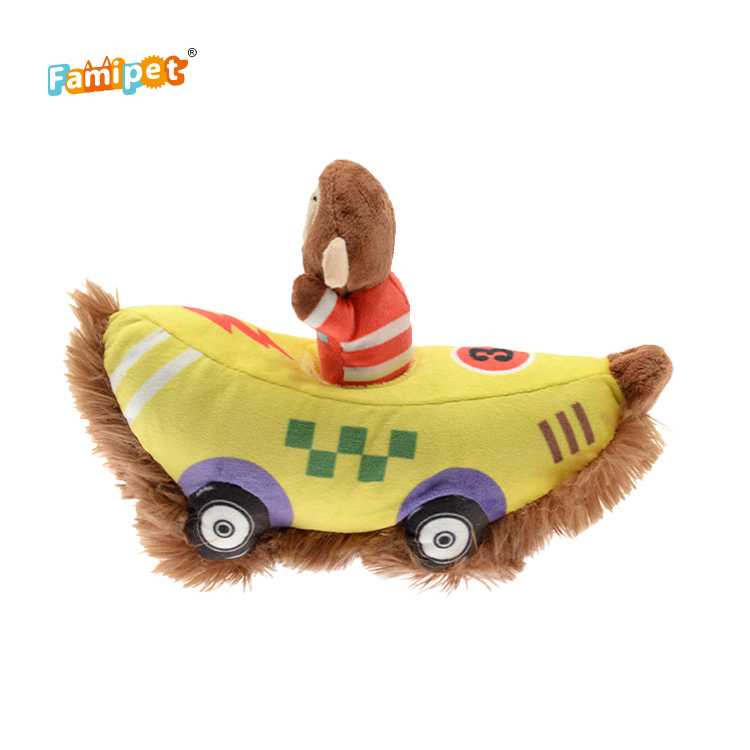 Cheese Banana Sport Car Shaped Soft Plush Pet Dog Toy