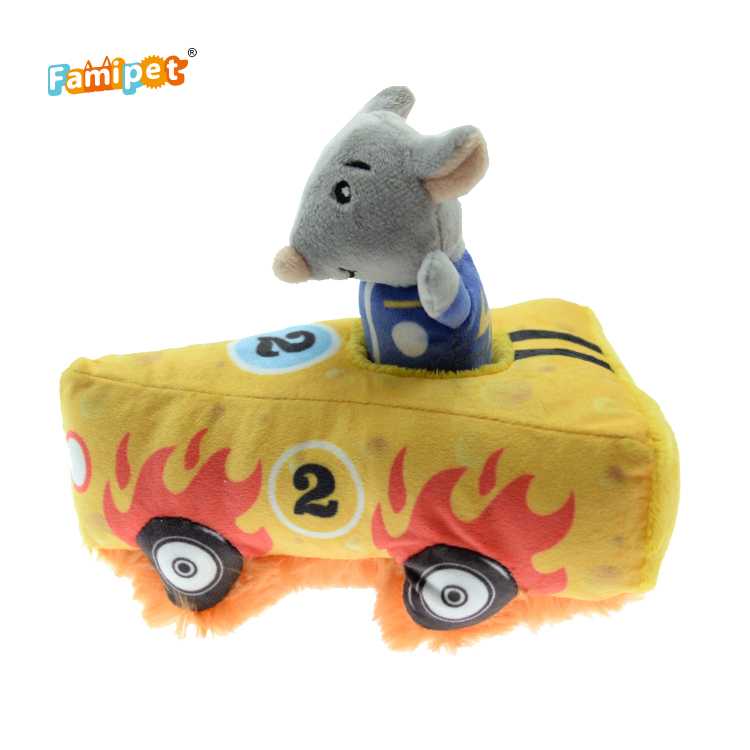 Cheese Banana Sport Car Shaped Soft Plush Pet Dog Toy