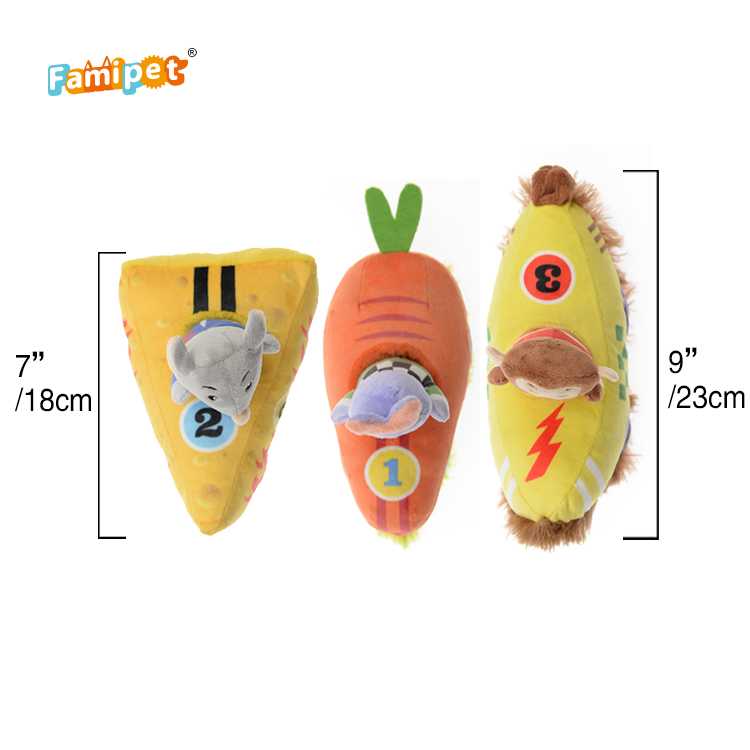 Cheese Banana Sport Car Shaped Soft Plush Pet Dog Toy