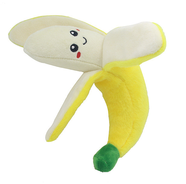 China Manufactory Banana Plush Pet Toy With Safe Antibite Material