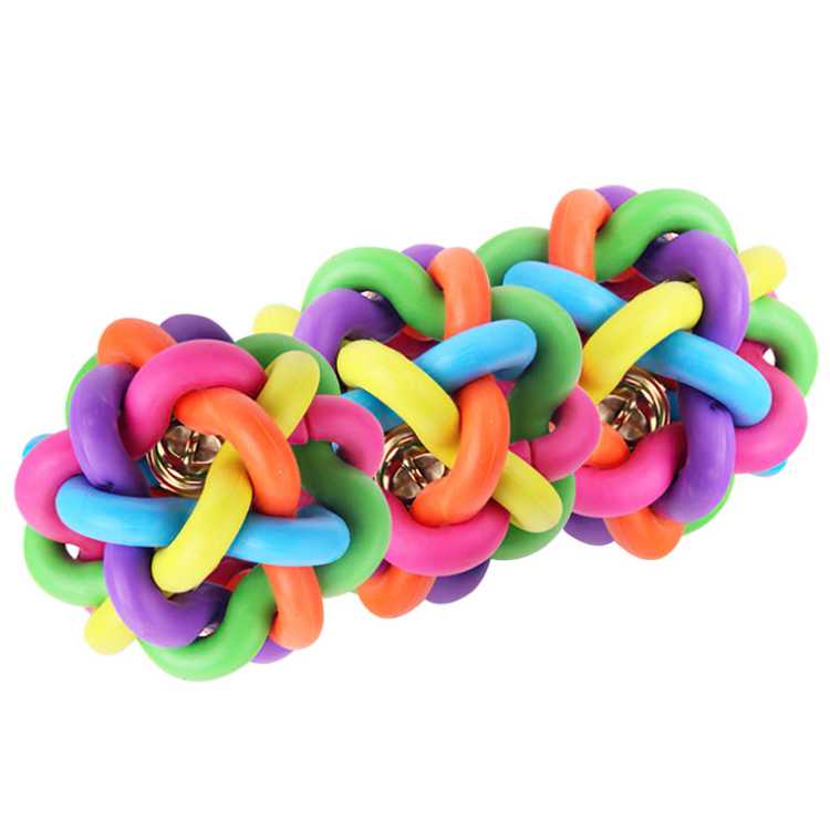 Chinese Products Pet Dogs Chew Training Rubber Rainbow Pet Toy Ball