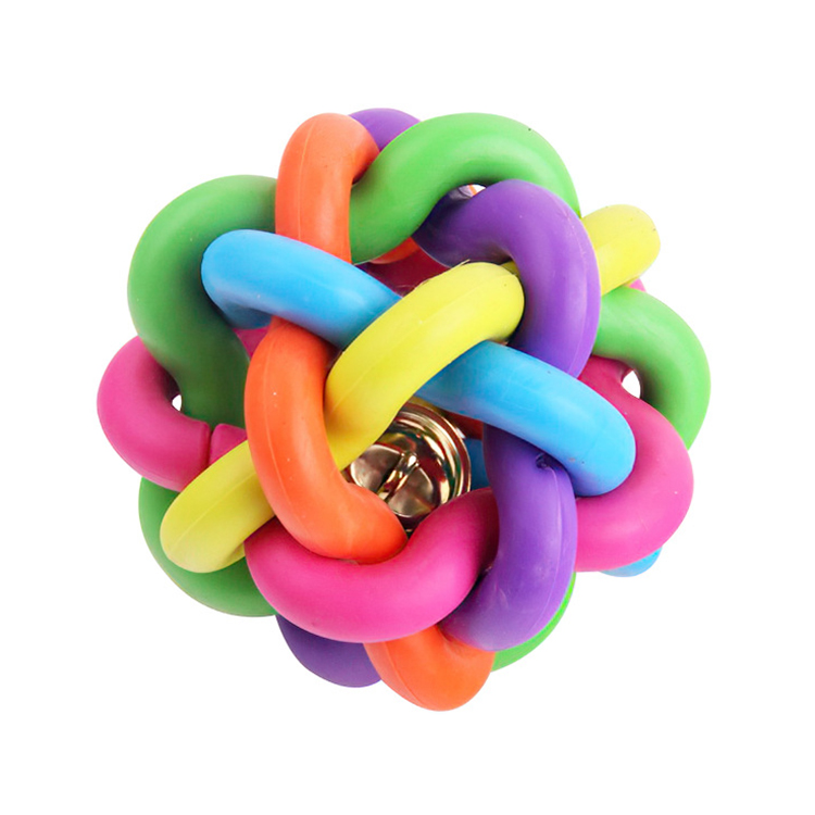 Chinese Products Pet Dogs Chew Training Rubber Rainbow Pet Toy Ball