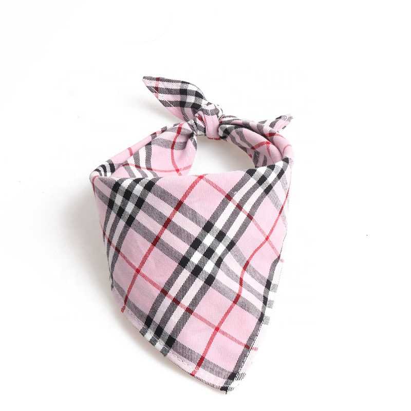 Christmas Collar Scarf Dog Bandanas Custom Pet Triangle Plaid Pet Apparel Accessories Small Animals Cotton Opp Bag