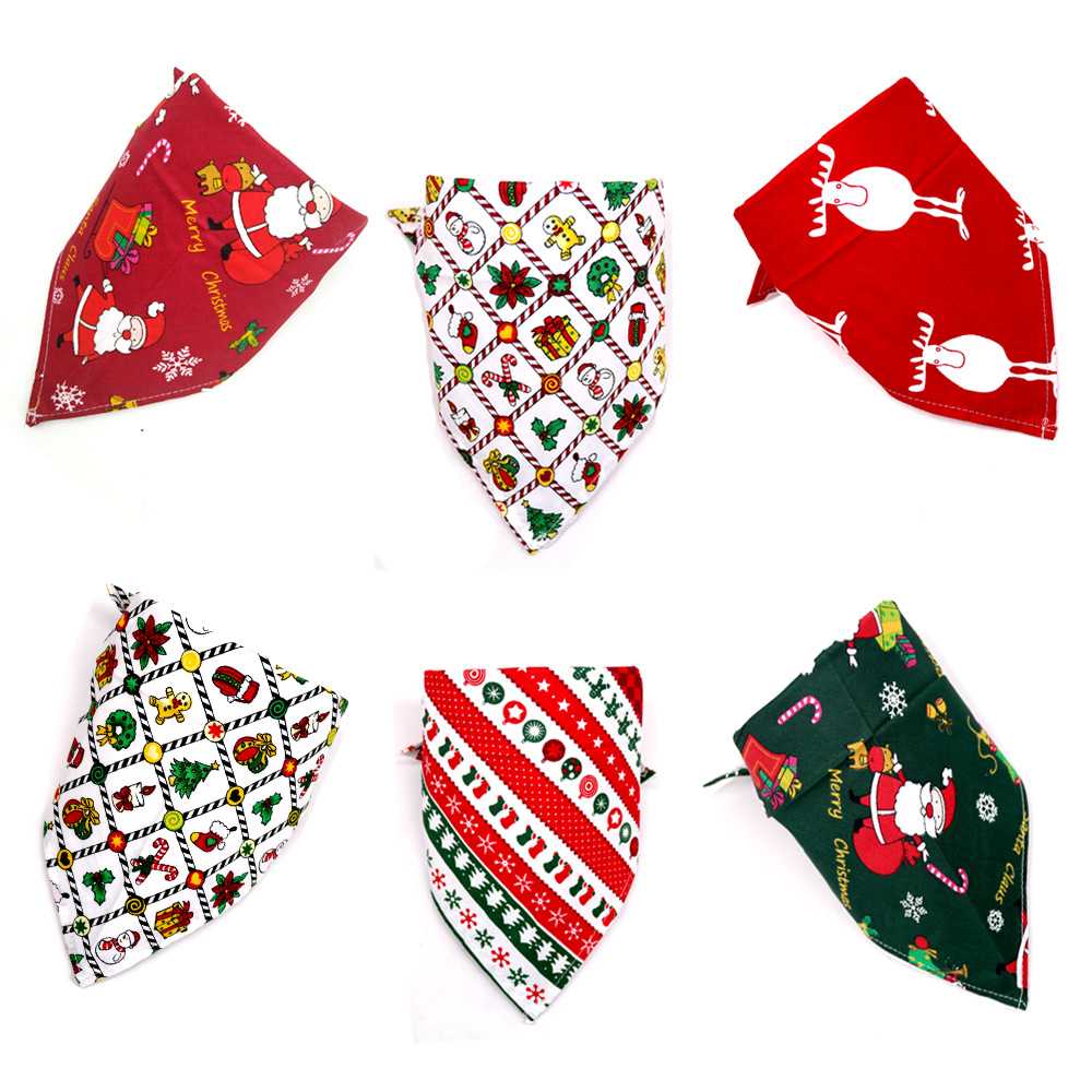 Christmas Dog Bandanas Pet Bandana Scarf Washable Dog Neckerchief