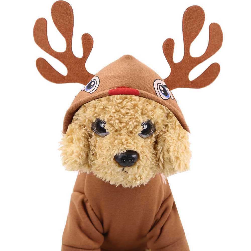 Christmas Elk Dog Festival Clothes Hoodie Teddy Cat Puppy Pet Winter Dog Clothes