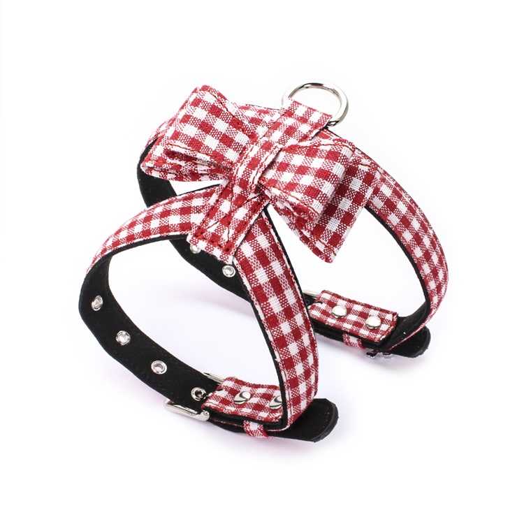 Classical Plaid Bowknot Series Dog Harness Japan Dog Harness Custom Pet Harness Adjustable