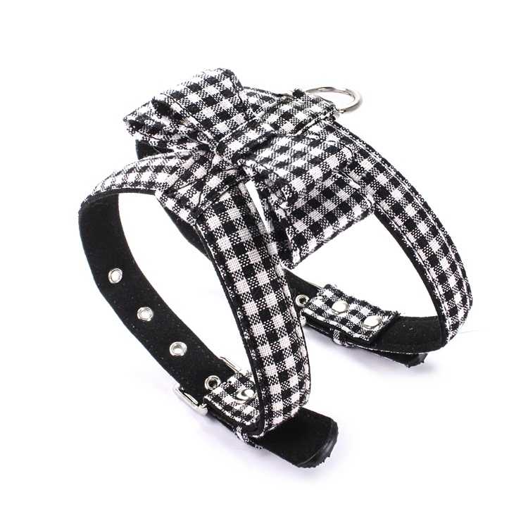 Classical Plaid Bowknot Series Dog Harness Japan Dog Harness Custom Pet Harness Adjustable