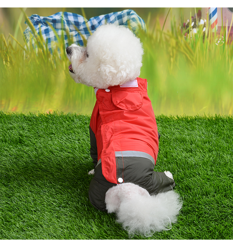 Color Matching Waterproof Raincoat Rainproof Pet Clothes Pet Dog Small Dog Bichon Pomeranian Teddy Apparel