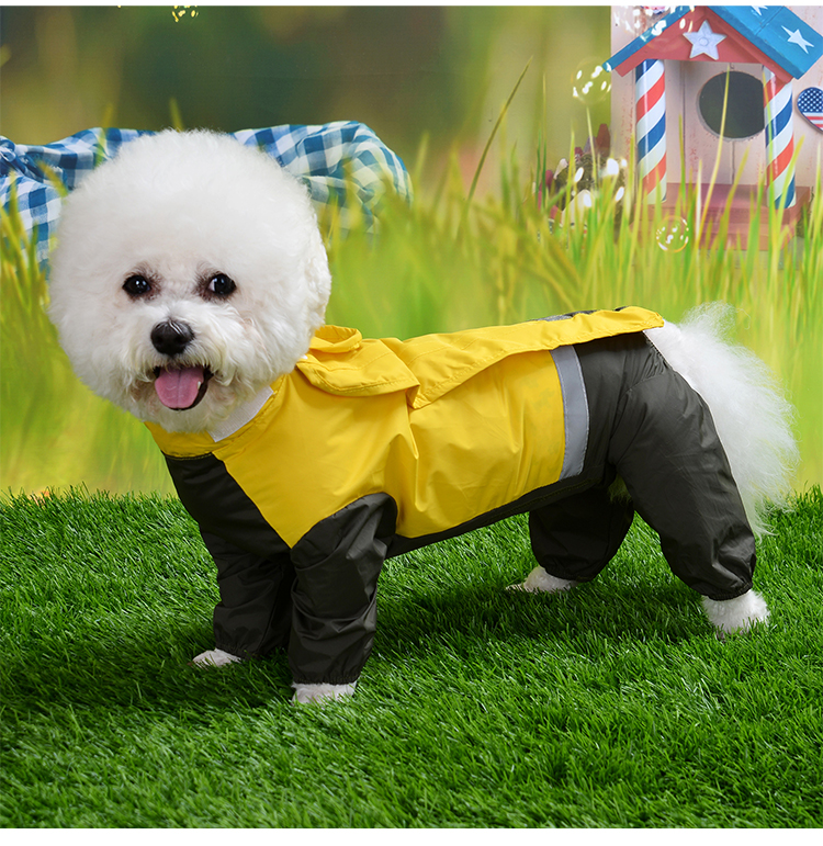 Color Matching Waterproof Raincoat Rainproof Pet Clothes Pet Dog Small Dog Bichon Pomeranian Teddy Apparel