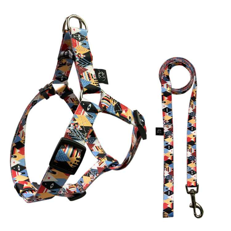 Comfort 2 In 1 Sublimation Dog Harness With Matching Dog Collar Leash Set