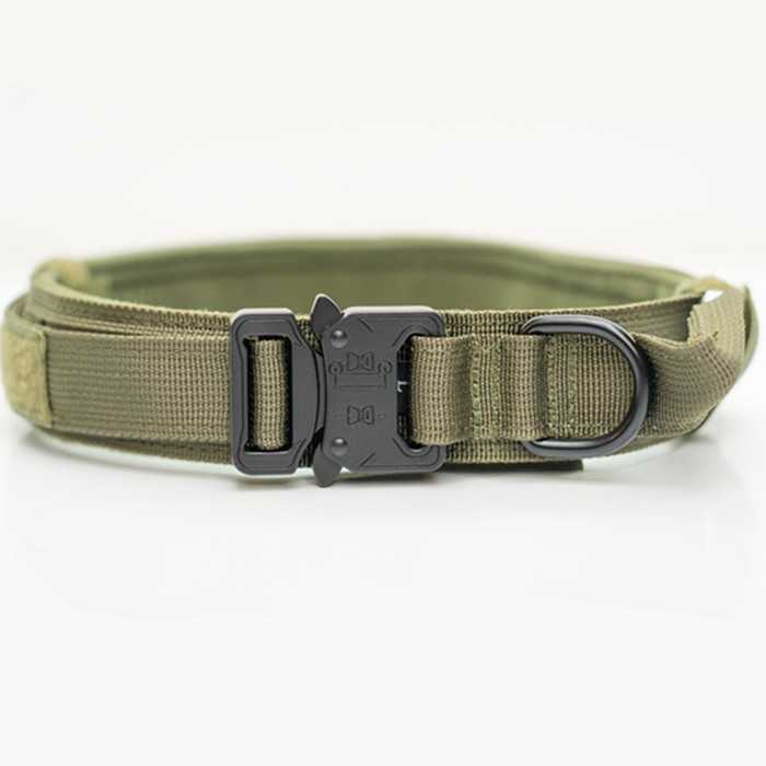 Control Handle Adjustable Medium Large Pet Collars Metal Buckle Nylon Army Military Tactical Dog Training Collar