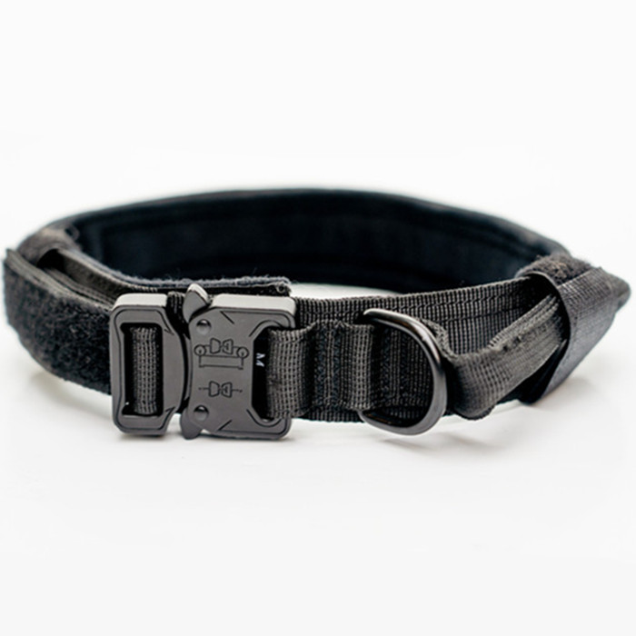 Control Handle Adjustable Medium Large Pet Collars Metal Buckle Nylon Army Military Tactical Dog Training Collar