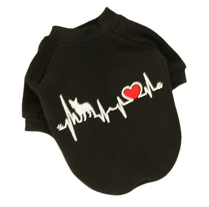 Cool Electrocardiogram Pattern Printed Round Collar Dog T Shirts Pet Clothes