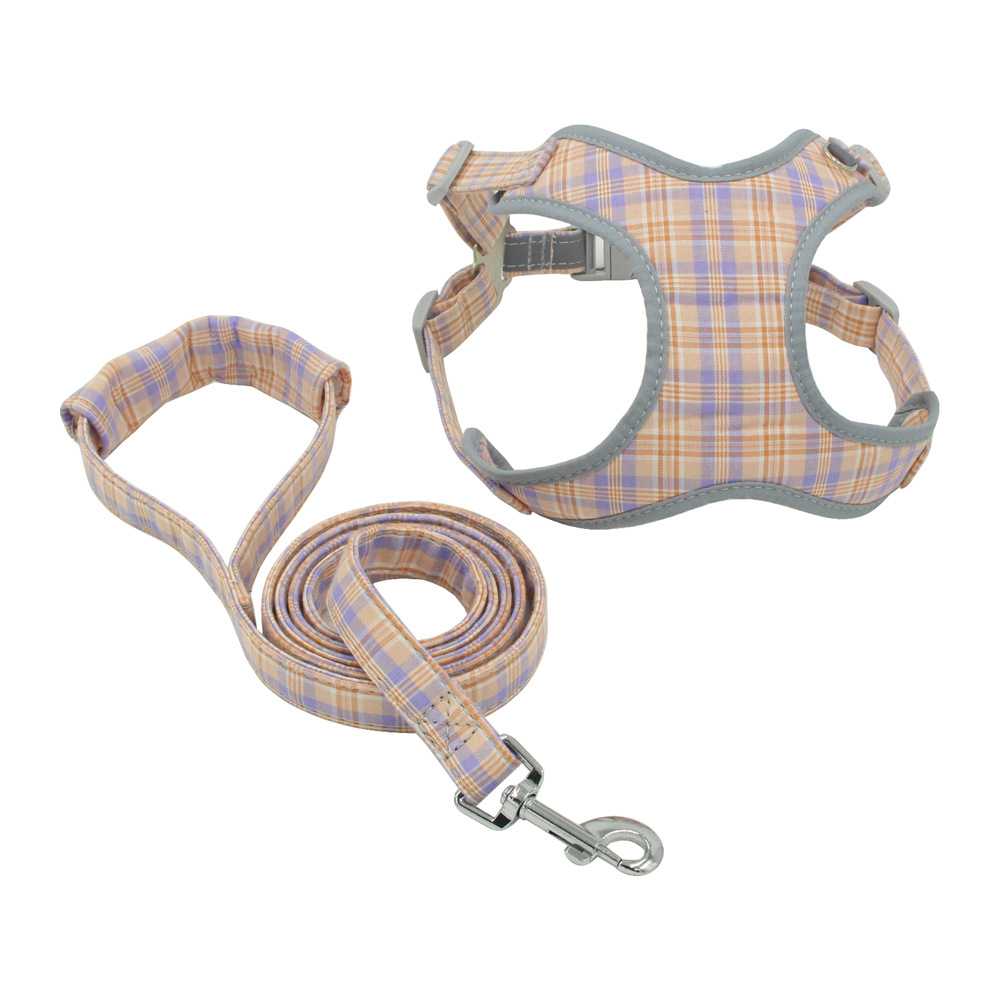 Cotton Grid Pattern Reflective Pet Supplies Pet Vest Dog Straps Harness