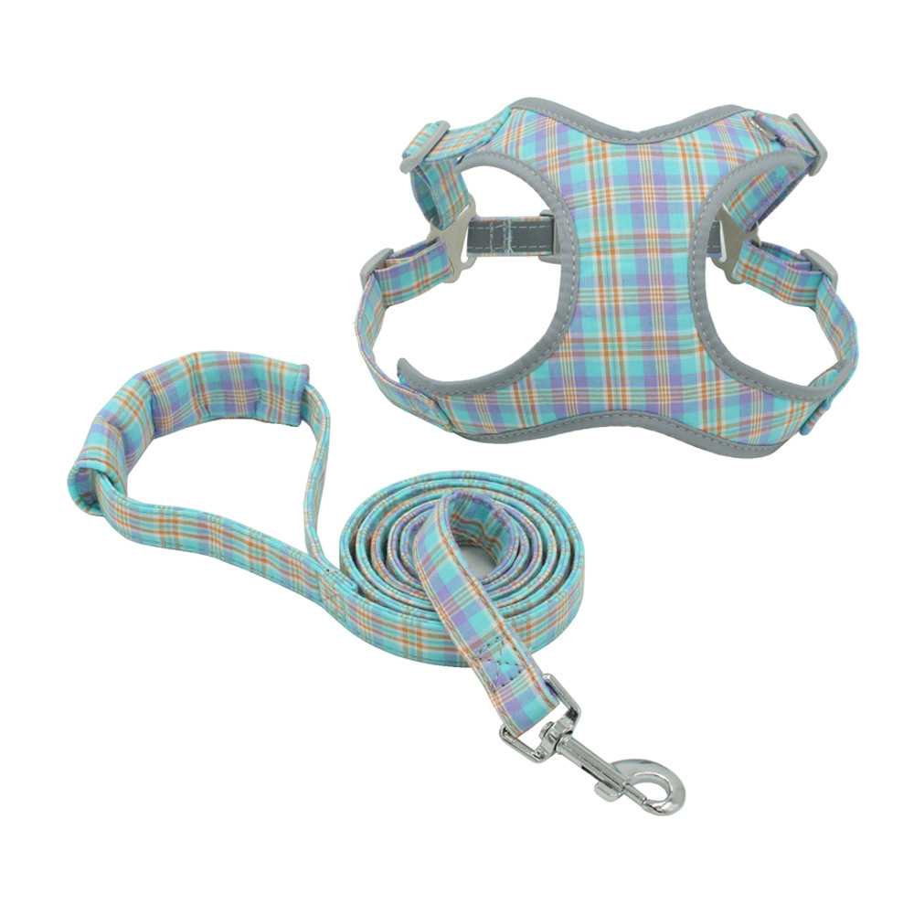 Cotton Grid Pattern Reflective Pet Supplies Pet Vest Dog Straps Harness