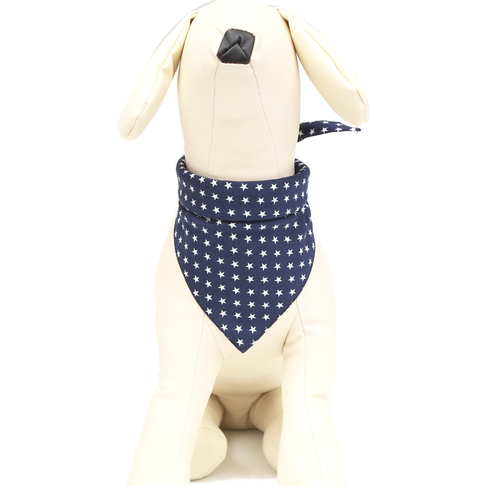 Cotton Multicolor Star Custom Printed Triangular Scarf Pet Dog Bandanas