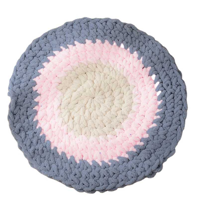 Crochet Rug Chunky Yarn Chenille Rug Dog Mat Pet Bed